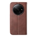 For Xiaomi Redmi A3 Cubic Grid Calf Texture Magnetic Leather Phone Case(Brown)