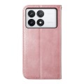 For Xiaomi Poco X6 Pro 5G Cubic Grid Calf Texture Magnetic Leather Phone Case(Rose Gold)