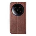 For Xiaomi 14 Ultra Cubic Grid Calf Texture Magnetic Leather Phone Case(Brown)