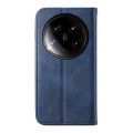 For Xiaomi 14 Ultra Cubic Grid Calf Texture Magnetic Leather Phone Case(Blue)