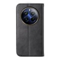 For Realme 12 Pro+ Cubic Grid Calf Texture Magnetic Leather Phone Case(Black)