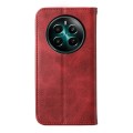 For Realme 12+ Cubic Grid Calf Texture Magnetic Leather Phone Case(Red)