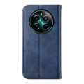 For Realme 12+ Cubic Grid Calf Texture Magnetic Leather Phone Case(Blue)