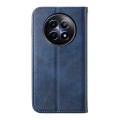 For Realme 12 5G Cubic Grid Calf Texture Magnetic Leather Phone Case(Blue)