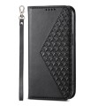 For Samsung Galaxy A05 Cubic Grid Calf Texture Magnetic Leather Phone Case(Black)