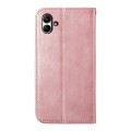 For Samsung Galaxy A05 Cubic Grid Calf Texture Magnetic Leather Phone Case(Rose Gold)