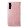 For Samsung Galaxy A15 Cubic Grid Calf Texture Magnetic Leather Phone Case(Rose Gold)
