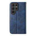 For Samsung Galaxy S24 Ultra 5G Cubic Grid Calf Texture Magnetic Leather Phone Case(Blue)