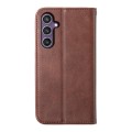 For Samsung Galaxy S24+ 5G Cubic Grid Calf Texture Magnetic Leather Phone Case(Brown)