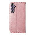 For Samsung Galaxy S24 5G Cubic Grid Calf Texture Magnetic Leather Phone Case(Rose Gold)
