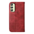 For Samsung Galaxy A25 5G Global Cubic Grid Calf Texture Magnetic Leather Phone Case(Red)