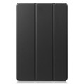 For Samsung Galaxy Tab S9 FE Custer Pure Color 3-Fold Holder Smart Leather Tablet Case(Black)