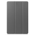 For Samsung Galaxy Tab S9 FE Custer Pure Color 3-Fold Holder Smart Leather Tablet Case(Grey)