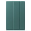 For Samsung Galaxy Tab S9 FE Custer Pure Color 3-Fold Holder Smart Leather Tablet Case(Dark Green)