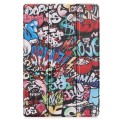 For Samsung Galaxy Tab S9 FE+ Custer Painted 3-Fold Holder Smart Leather Tablet Case(Graffiti)