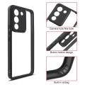 For vivo Y200 5G / V29e Frosted TPU + Transparent PC Phone Case(Black)