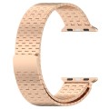 For Apple Watch SE 44mm Magnetic Buckle Stainless Steel Metal Watch Band(Rose Gold)