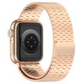 For Apple Watch 5 44mm Magnetic Buckle Stainless Steel Metal Watch Band(Rose Gold)