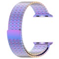 For Apple Watch 4 44mm Magnetic Buckle Stainless Steel Metal Watch Band(Colorful)