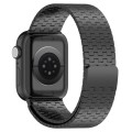 For Apple Watch 3 38mm Magnetic Buckle Stainless Steel Metal Watch Band(Black)
