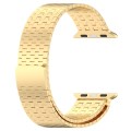 For Apple Watch 3 42mm Magnetic Buckle Stainless Steel Metal Watch Band(Gold)