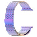 For Apple Watch 2 38mm Magnetic Buckle Stainless Steel Metal Watch Band(Colorful)