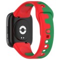 For Redmi Watch 3 Lite Stitching Two Color Silicone Watch Band(Red Green)