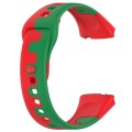 For Redmi Watch 3 Lite Stitching Two Color Silicone Watch Band(Red Green)