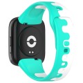 For Redmi Watch 3 Lite Stitching Two Color Silicone Watch Band(Cyan White)