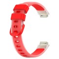 For Fitbit Inspire 3 Two Color Transparent Silicone Watch Band(Red)