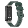 For Fitbit Inspire 3 Two Color Transparent Silicone Watch Band(Green)