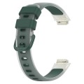 For Fitbit Inspire 3 Two Color Transparent Silicone Watch Band(Green)