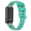 For Fitbit Inspire 3 Two Color Transparent Silicone Watch Band(Teal)