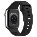 For Apple Watch Ultra 49mm Square Buckle Silicone Watch Band(Black)