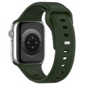 For Apple Watch Ultra 49mm Square Buckle Silicone Watch Band(Green)