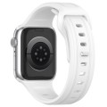 For Apple Watch 8 41mm Square Buckle Silicone Watch Band(White)