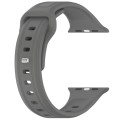 For Apple Watch 8 41mm Square Buckle Silicone Watch Band(Dark Grey)