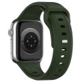 For Apple Watch 8 41mm Square Buckle Silicone Watch Band(Green)