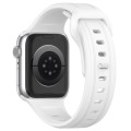 For Apple Watch 8 45mm Square Buckle Silicone Watch Band(White)