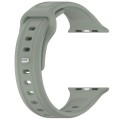 For Apple Watch 8 45mm Square Buckle Silicone Watch Band(Grey Green)