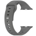 For Apple Watch 8 45mm Square Buckle Silicone Watch Band(Dark Grey)