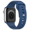 For Apple Watch 8 45mm Square Buckle Silicone Watch Band(Dark Blue)