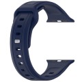 For Apple Watch 8 45mm Square Buckle Silicone Watch Band(Midnight Blue)