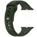 For Apple Watch 7 41mm Square Buckle Silicone Watch Band(Green)