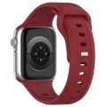 For Apple Watch SE 44mm Square Buckle Silicone Watch Band(Wine Red)