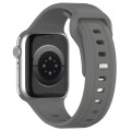 For Apple Watch 5 40mm Square Buckle Silicone Watch Band(Dark Grey)