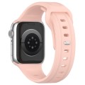 For Apple Watch 4 44mm Square Buckle Silicone Watch Band(Light Pink)