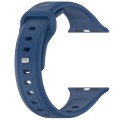 For Apple Watch 4 44mm Square Buckle Silicone Watch Band(Dark Blue)