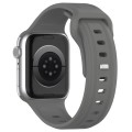 For Apple Watch 3 38mm Square Buckle Silicone Watch Band(Dark Grey)