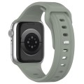 For Apple Watch 3 42mm Square Buckle Silicone Watch Band(Grey Green)